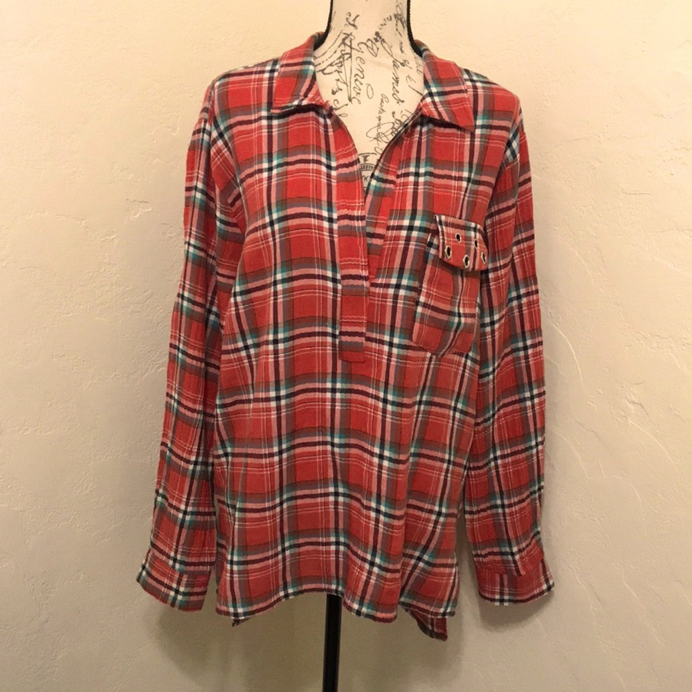 Ellie & Kate Tunic Red Plaid Size XL